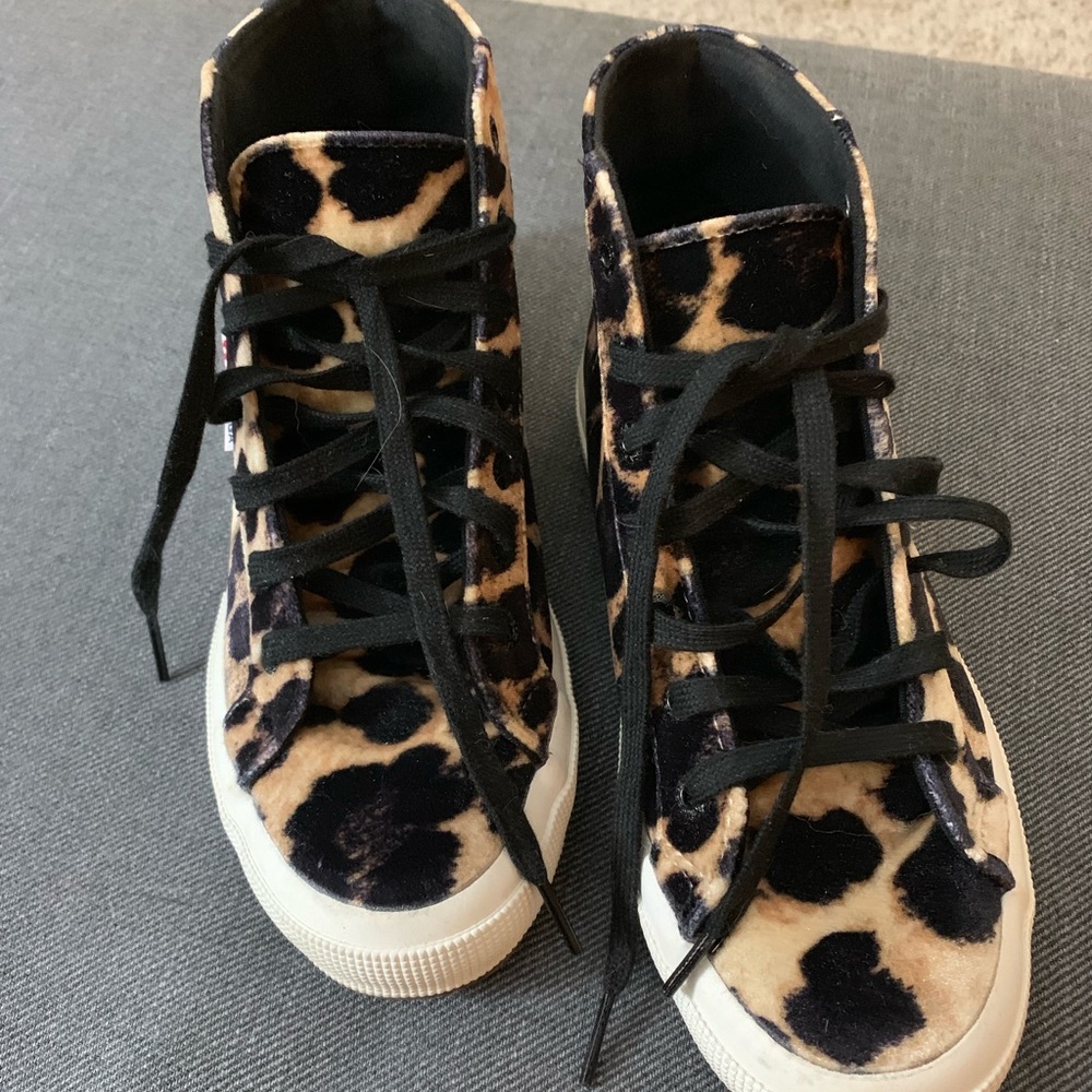 Leopard print high tops